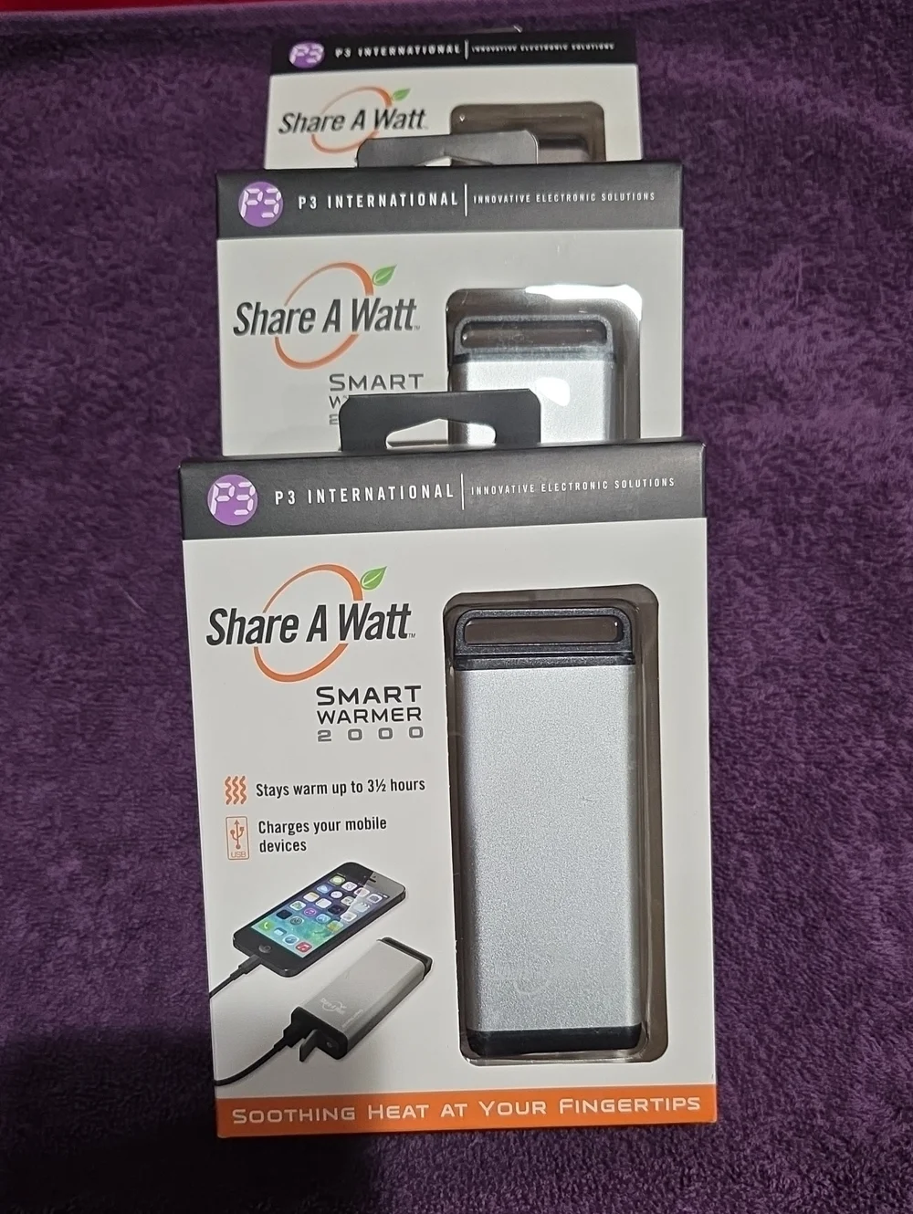 Portable Hand Warmer & Charger - Silver Bundle Of 3